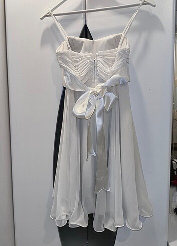 Bej kısa abiye elbise - Görsel 5