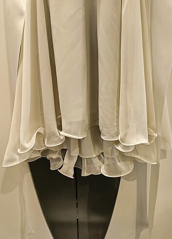 Bej kısa abiye elbise - Görsel 9