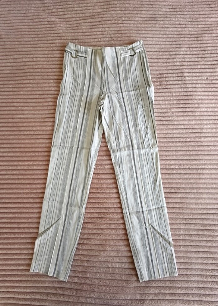 Yargıcı çizgili yazlık pantolon  - Görsel 2