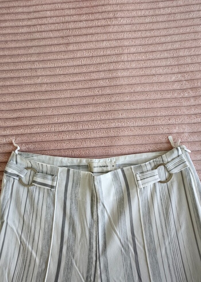 Yargıcı çizgili yazlık pantolon  - Görsel 3