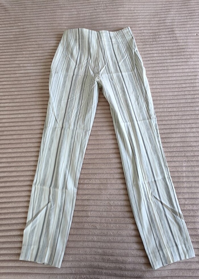 Yargıcı çizgili yazlık pantolon  - Görsel 4