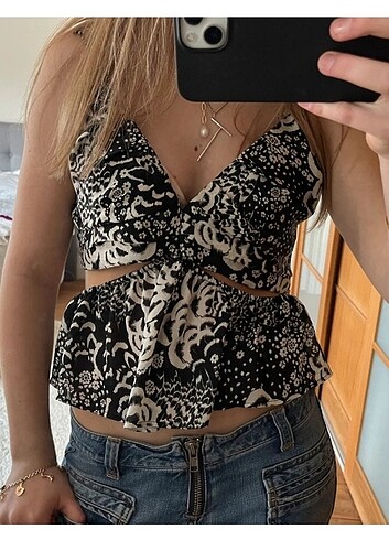 Zara bel dekolteli bluz - Görsel 2