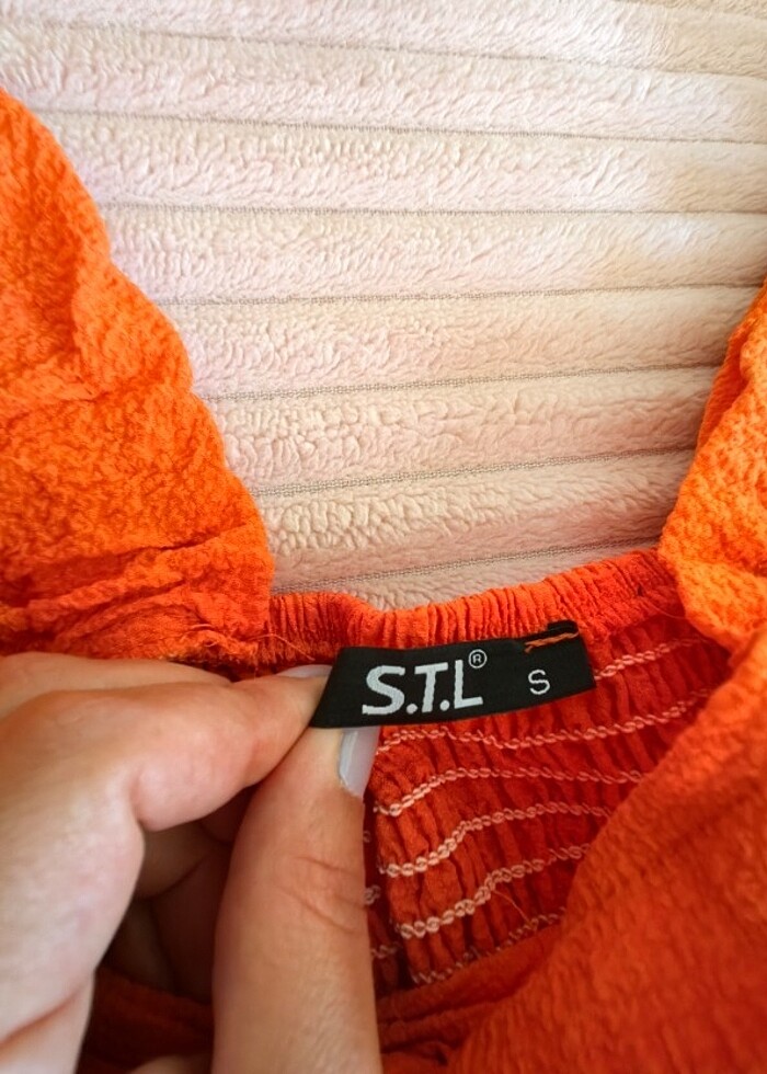 Turuncu fisto elbise  - Görsel 2