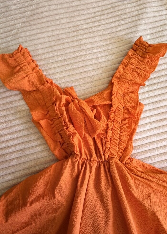 Turuncu fisto elbise  - Görsel 3