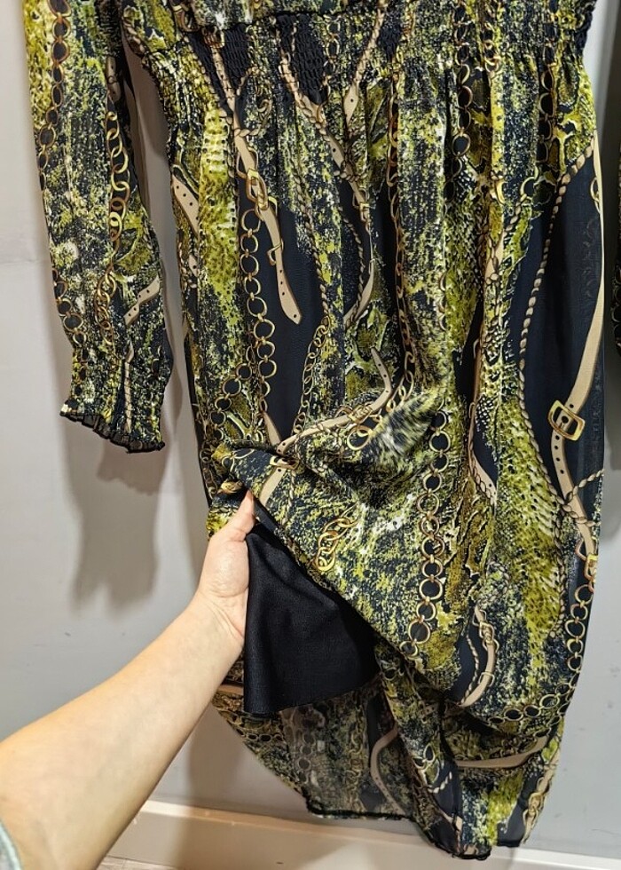 Yeşil uzun elbise - Görsel 3