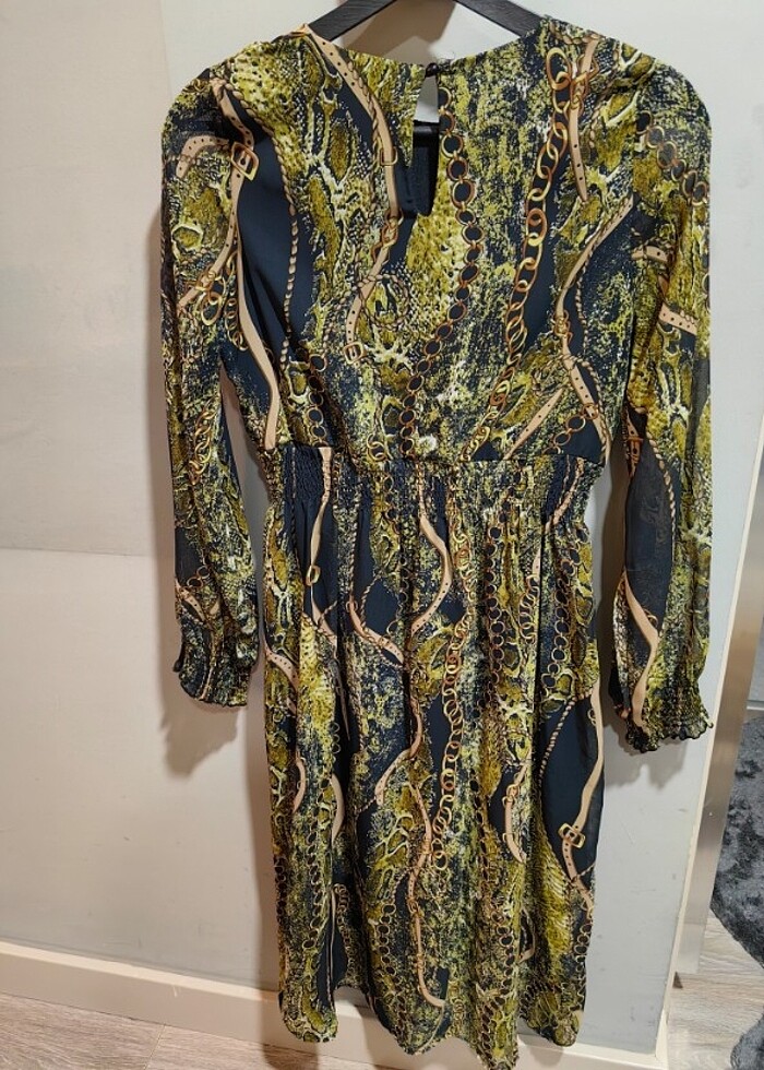 Yeşil uzun elbise - Görsel 2