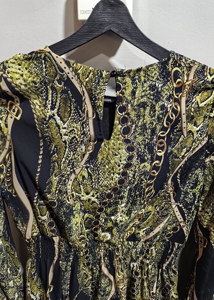 Yeşil uzun elbise - Görsel 4