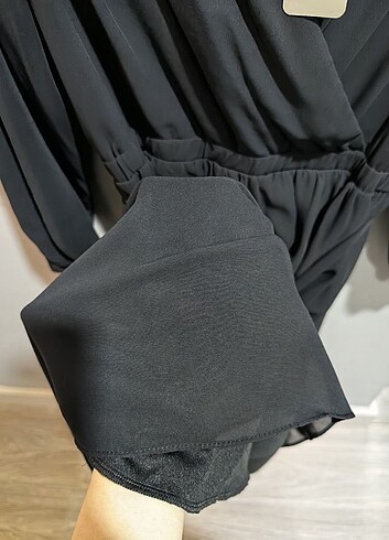 GARNİ Siyah Şifon Elbise - Görsel 7