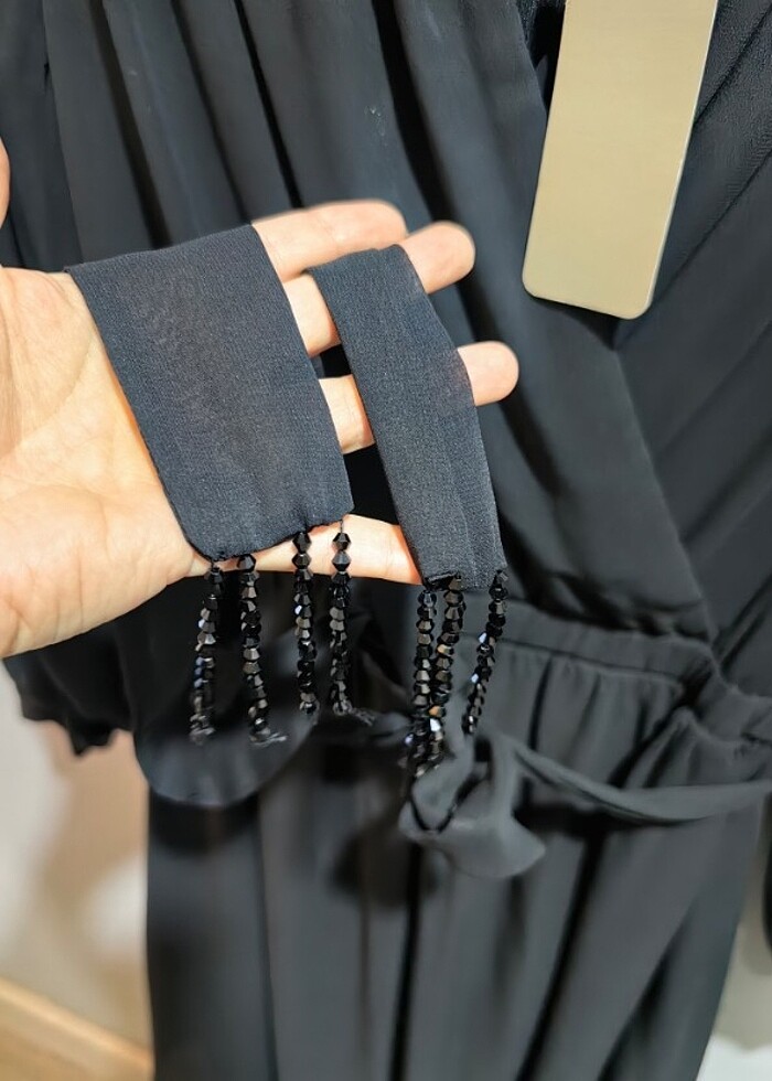 GARNİ Siyah Şifon Elbise  - Görsel 4