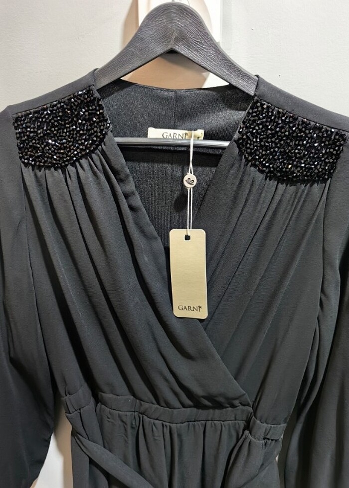 GARNİ Siyah Şifon Elbise  - Görsel 3