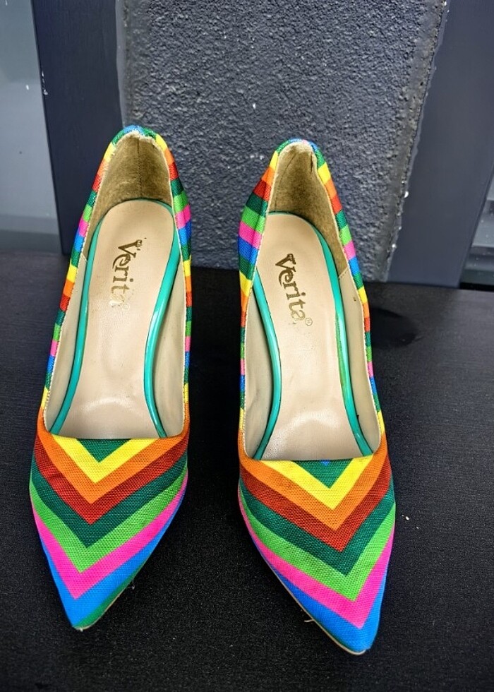 Renkli topuklu ayakkabı  - Görsel 2