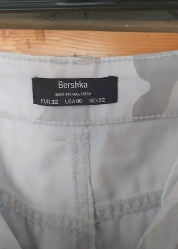 Kadın Gri Kamuflaj Kemerli Bol Kesim Pantolon - Görsel 6