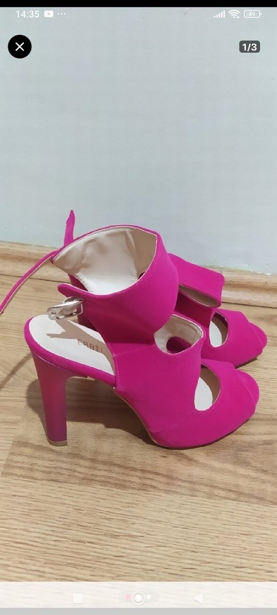 Pembe Süet Stiletto Topuklu Kadın Ayakkabı - Görsel 3