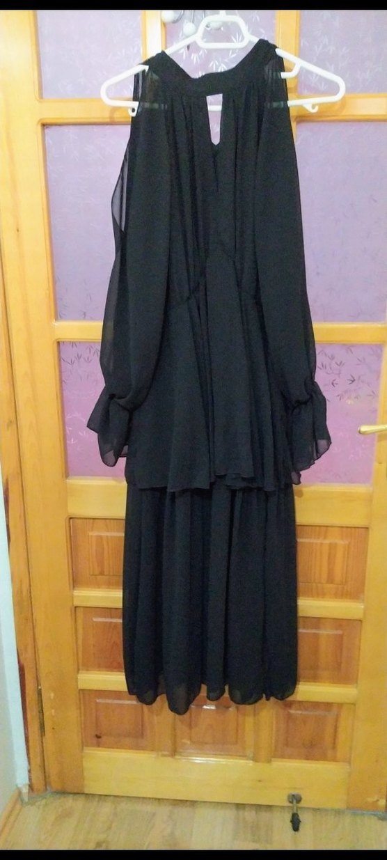 Siyah Deri Kemerli Uzun Gotik Elbise ( Kemer dahil değildir ) - Görsel 3