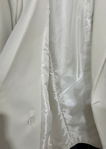 38 Beden beyaz Renk Düğmeli Beyaz Kadın Blazer Ceket