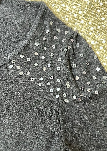 Düğmeli Gri Kadın Hırka - Görsel 2