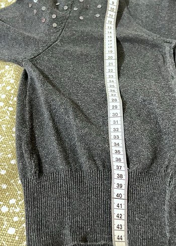 Düğmeli Gri Kadın Hırka - Görsel 5