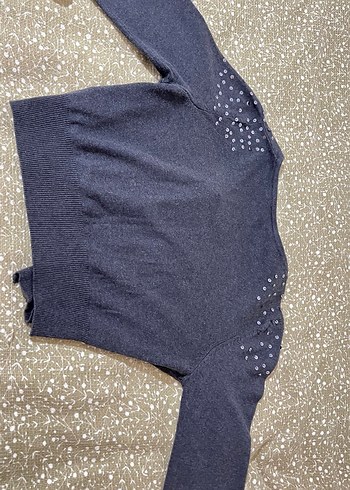 Düğmeli Gri Kadın Hırka - Görsel 7