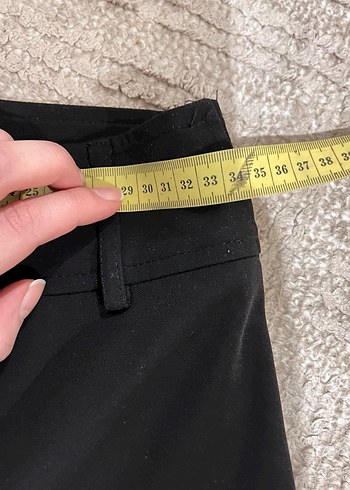 Düz Siyah Kadın Kumaş Pantolon - Görsel 4