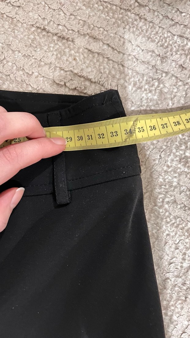 Düz Siyah Kadın Kumaş Pantolon - Görsel 4