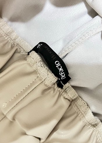 Deri pantolon bol paça - Görsel 3