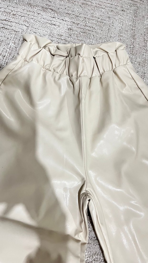 Deri pantolon bol paça - Görsel 4