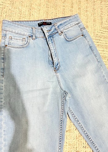 Kadın Açık Mavi Midi Denim Jean Pantolon - Görsel 3