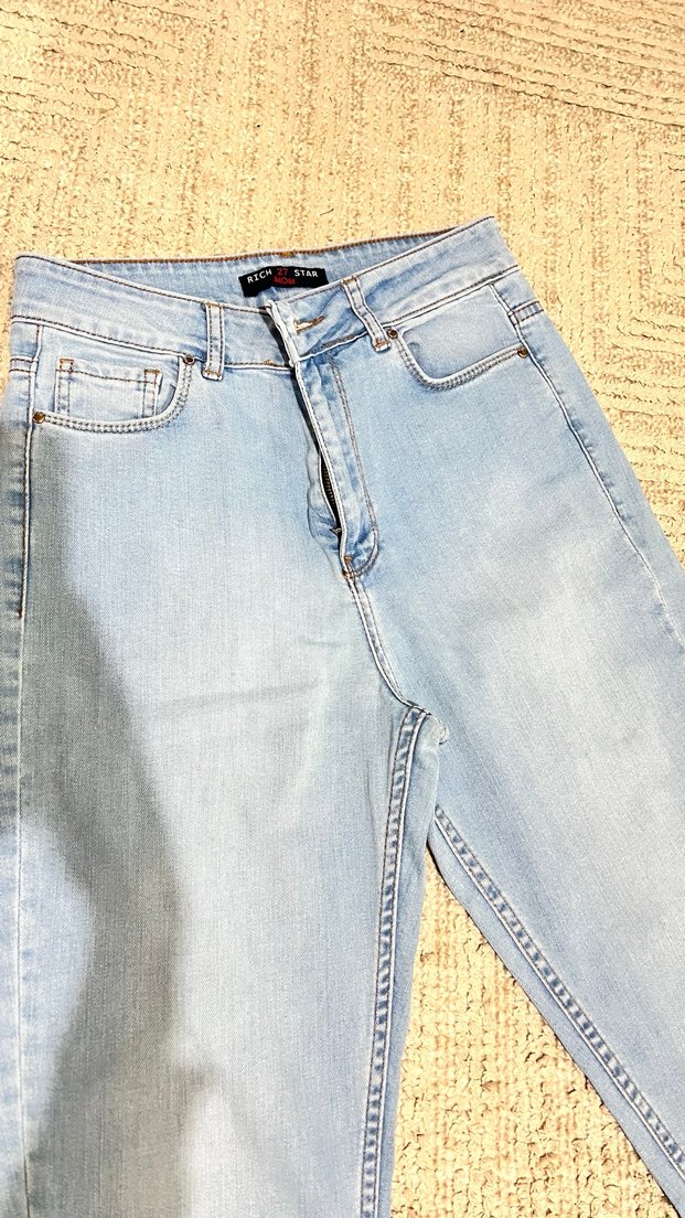 Kadın Açık Mavi Midi Denim Jean Pantolon - Görsel 3
