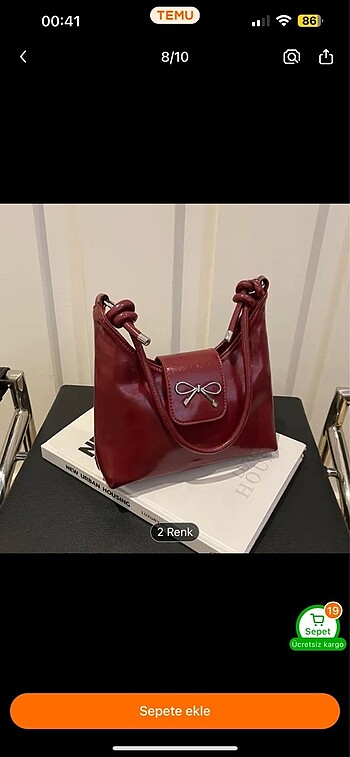 Bordo cherry kol çantası