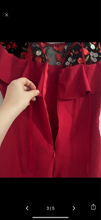 Kırmızı abiye - Görsel 5