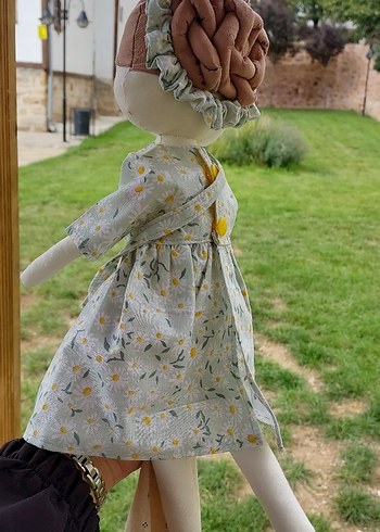 Gri Pastel Tonlarda Bez Bebek . küçük cantasi ve 1 yedek kıyafet - Görsel 18