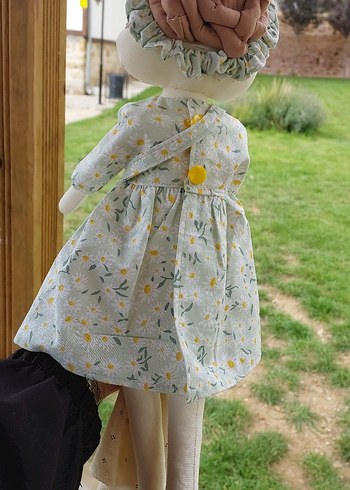 Gri Pastel Tonlarda Bez Bebek . küçük cantasi ve 1 yedek kıyafet - Görsel 19