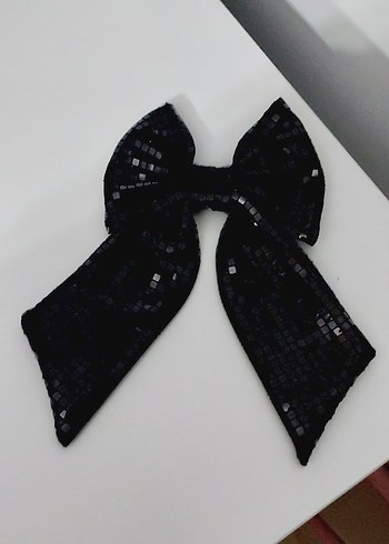 Siyah Parlak Fiyonk Kadın Saç Aksesuarı - Görsel 3