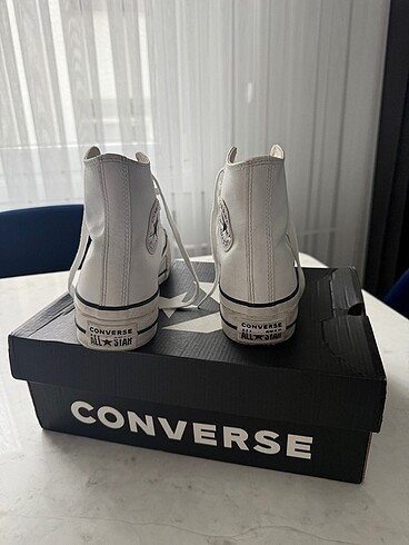 37,5 Beden beyaz Renk Beyaz Deri Converse Kalın Taban