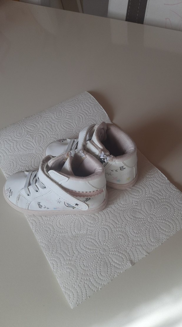 Kız Çocuk Beyaz Cırtcırtlı Spor Ayakkabı - Görsel 3