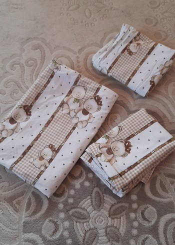 Nakışlı Bej Çocuk Uyku Seti 2li - Görsel 4