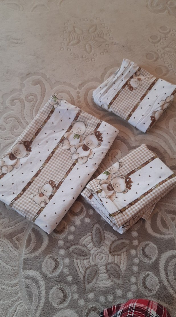 Nakışlı Bej Çocuk Uyku Seti 2li - Görsel 4