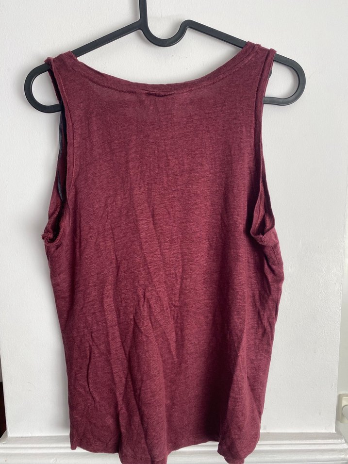 Bordo Kolsuz Basic Kadın Atlet Tshirt - Görsel 2