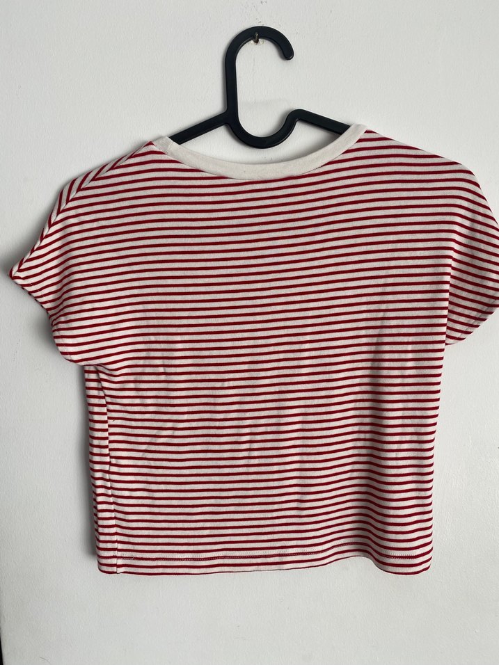 Zara crop Kırmızı Tişört - Görsel 3