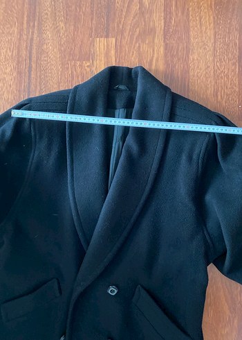 xl Beden Siyah Düğmeli Uzun Kaban