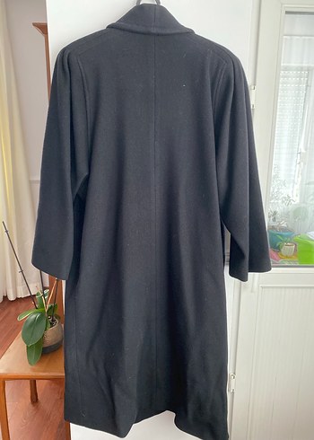 xl Beden siyah Renk Siyah Düğmeli Uzun Kaban