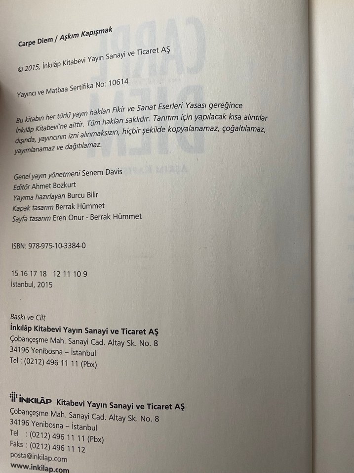 Carpe Diem - Aşkım Kapışmak - Görsel 2