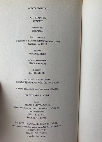 Cennet - A. L. Kennedy - Görsel 3