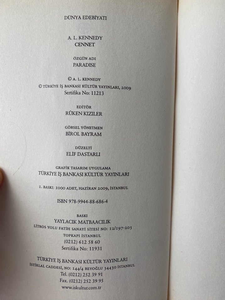 Cennet - A. L. Kennedy - Görsel 3