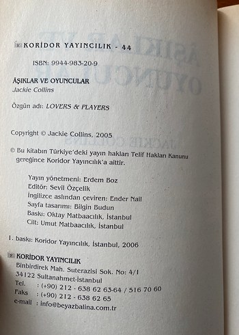 Aşıklar ve Oyuncular - Jackie Collins