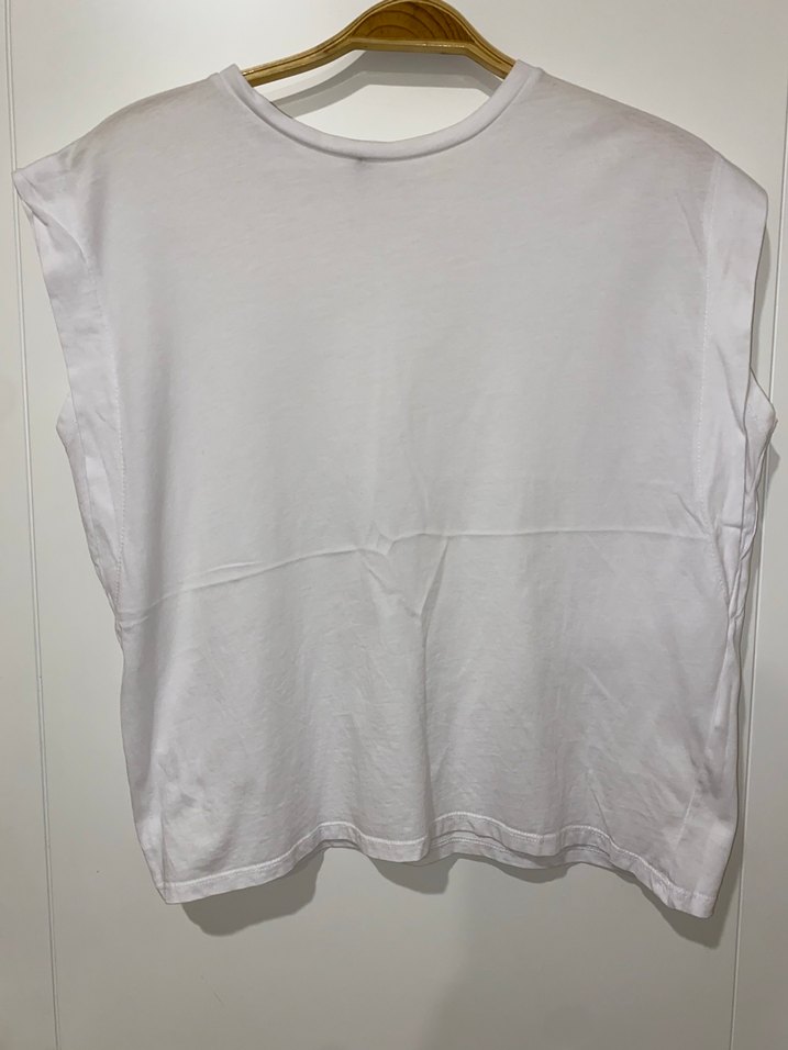 Milla Beyaz Vatka Görünümlü %100Pamuk Tişört - Görsel 2