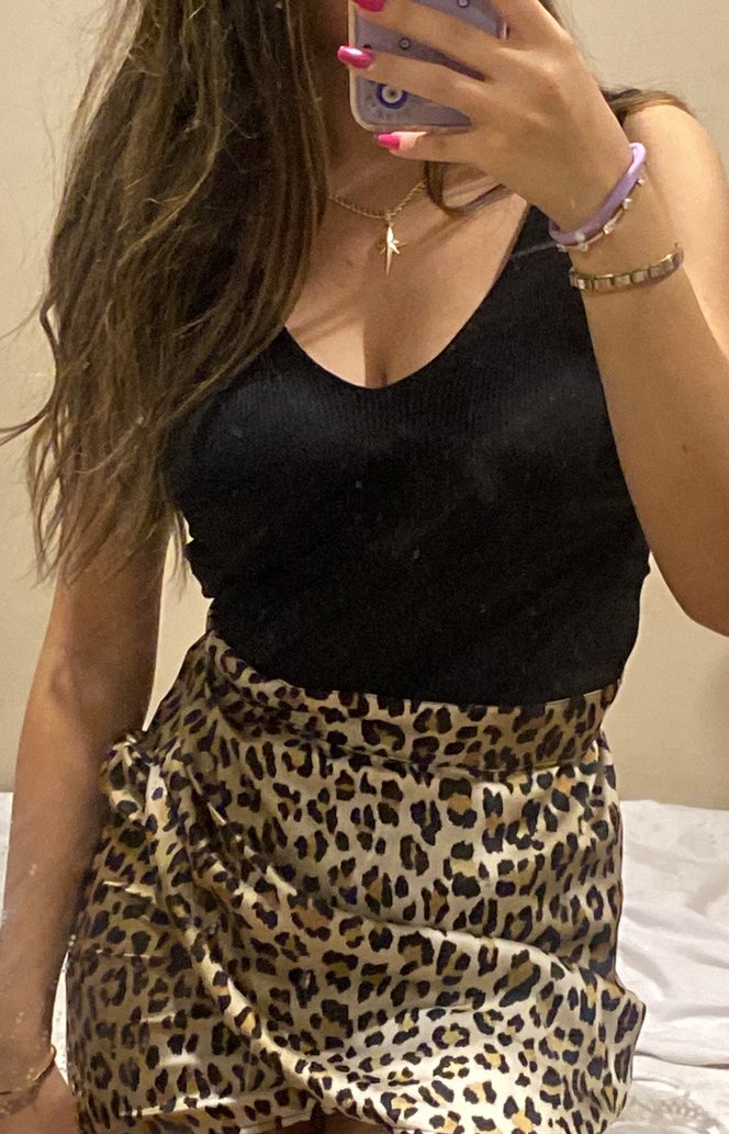 Leopar Desenli Drapeli Mini Etek Defacto - Görsel 4