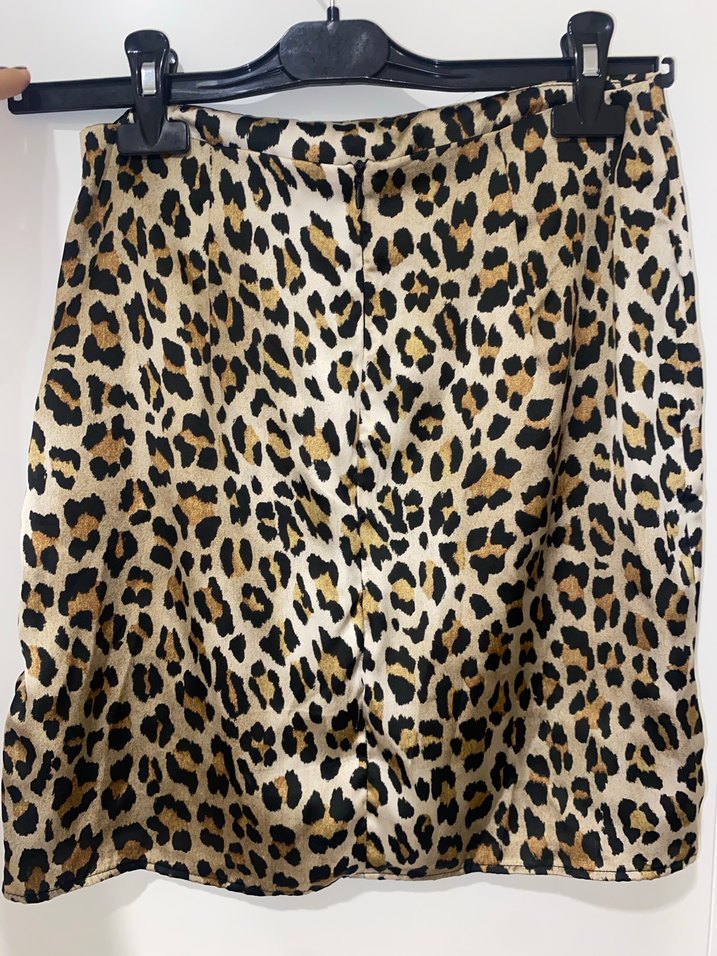 Leopar Desenli Drapeli Mini Etek Defacto - Görsel 2