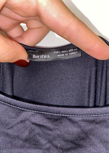 l Beden Siyah İnce Askılı Uzun Elbise Bershka