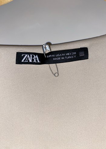 Krem Rengi Zara Mini Pileli Kuşaklı Elbise - Görsel 5